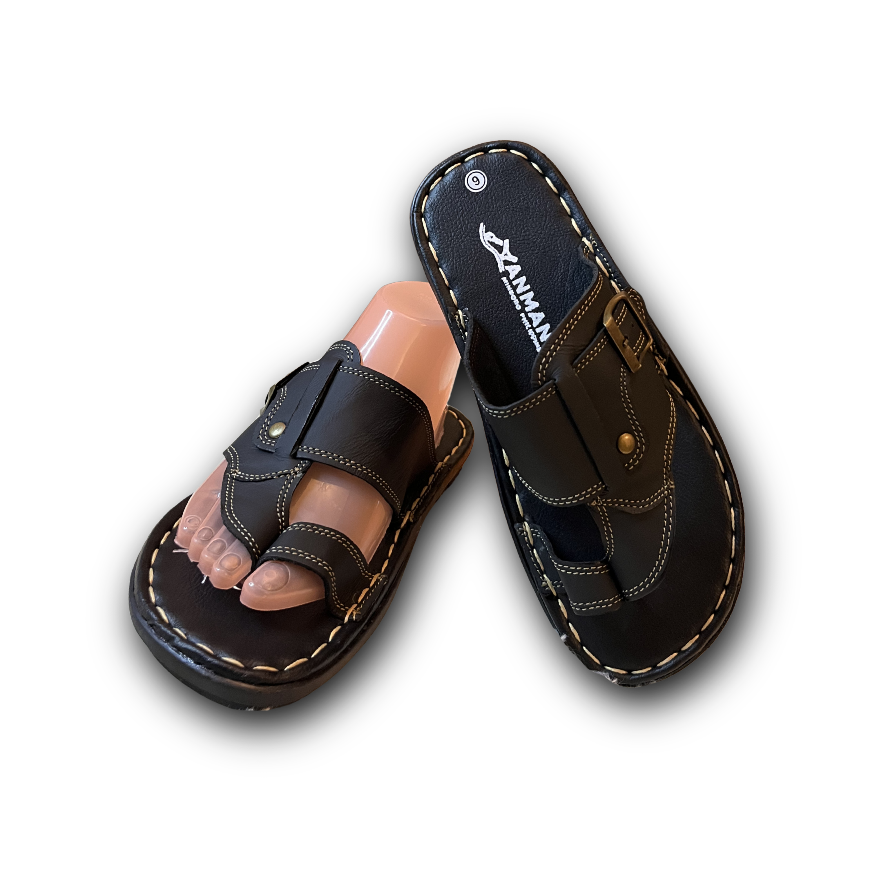 Bang leather slippers