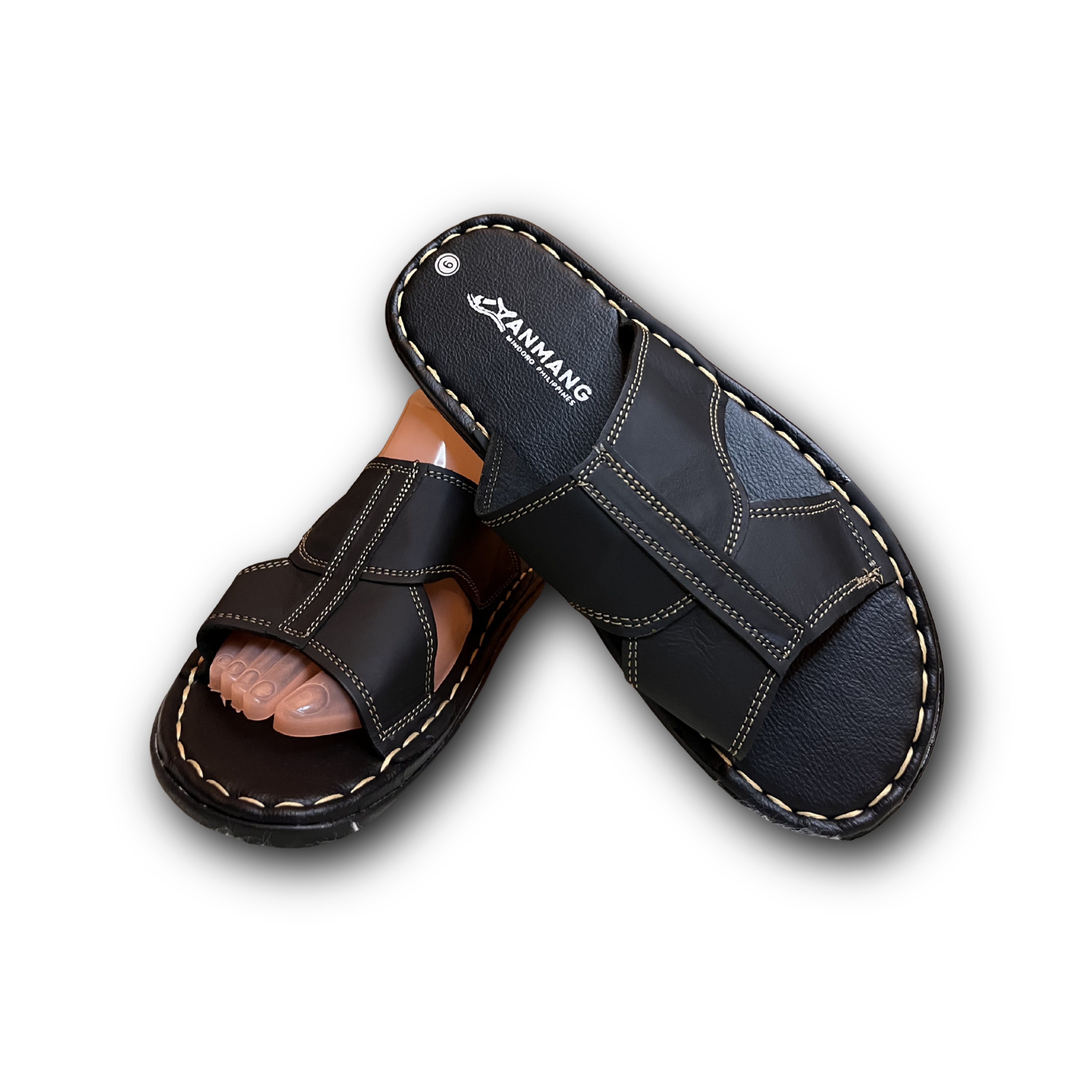Hanu leather slippers