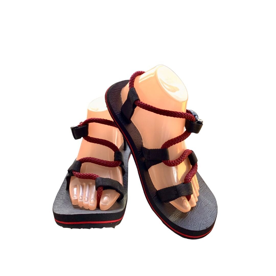 Maroon Rika rope sandals