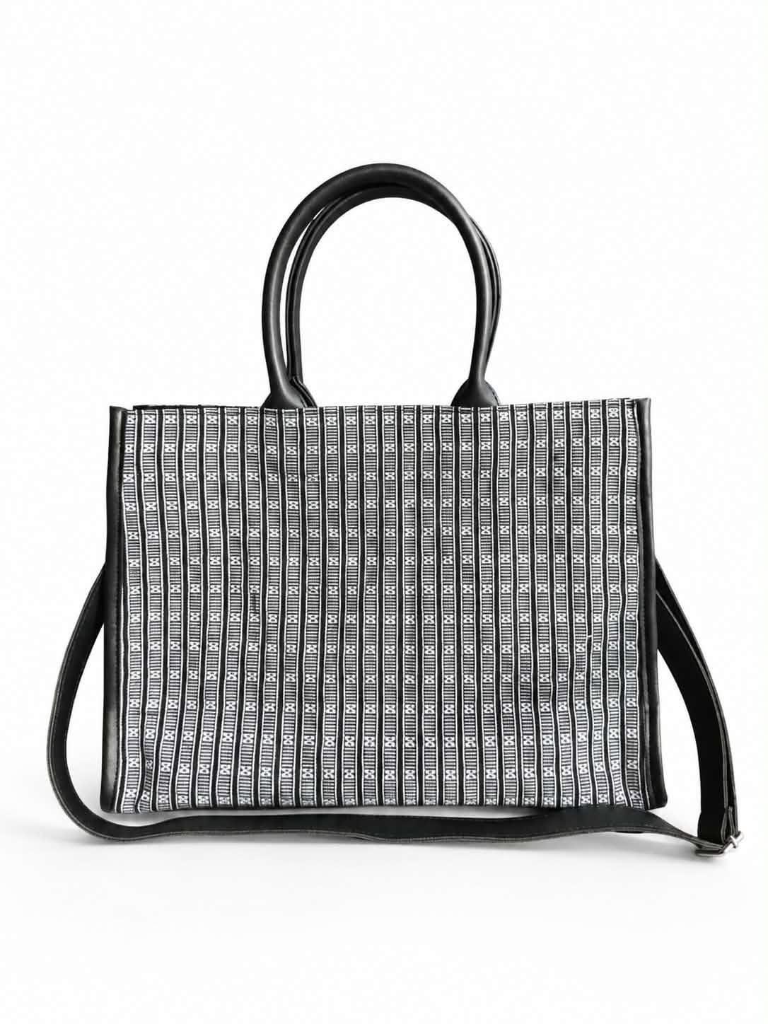 Fine Black Ambahan woven bag with its shoulder strap